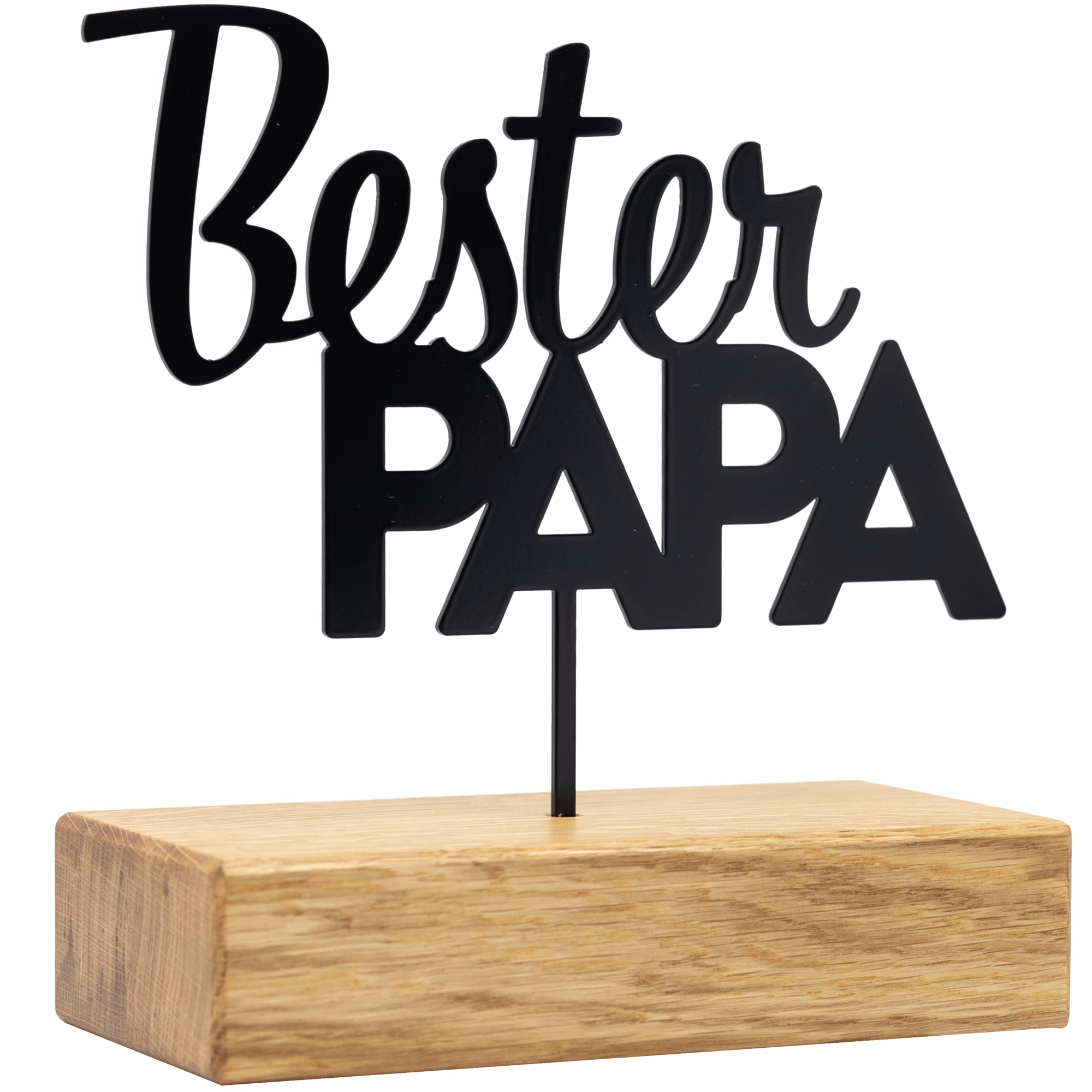 Rerum & Consilium Bester Papa – Espositore in metallo di alta qualità | Moderna decorazione industriale con legno e metallo | 27 x 18 cm | Regalo per papà, festa del papà, compleanno