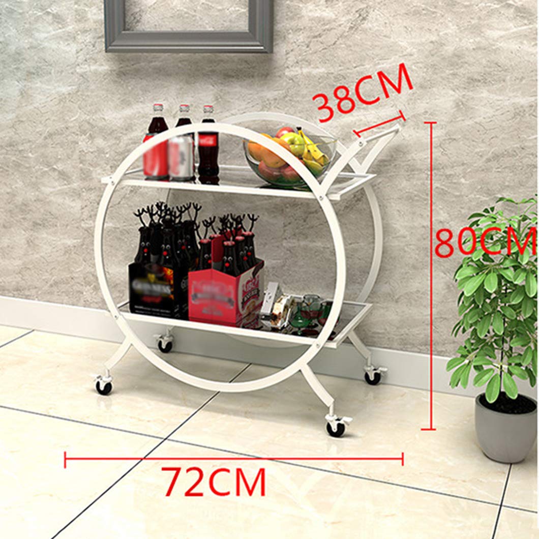 Carrito de Cocina Carro Camarera de Servir Multiusos 2 Niveles, Metal Carrito Auxiliar con Ruedas, para Barbacoa,para Bebida, Cocina, Restaurante