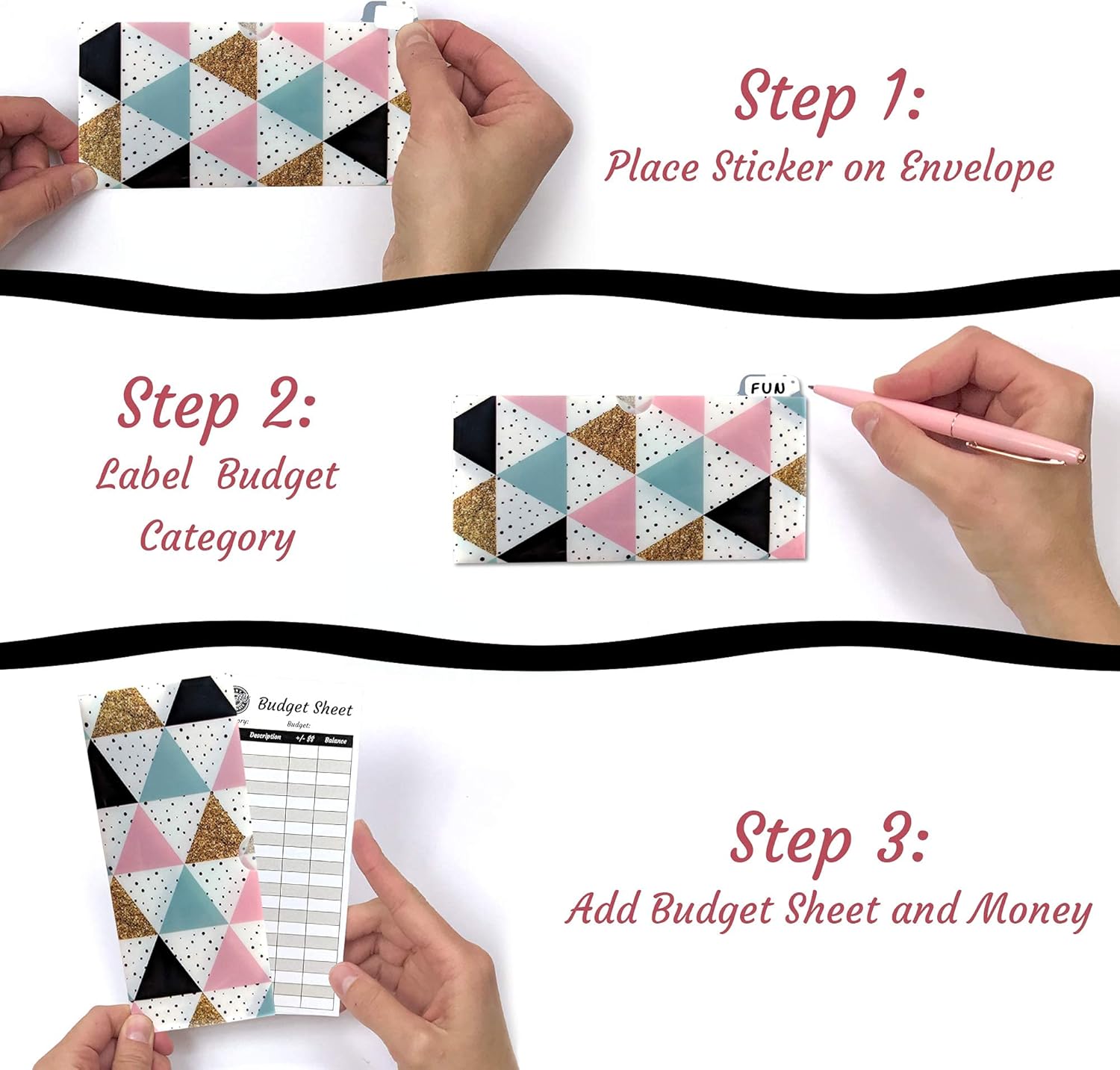 12 Tabbed Plastic Budget Envelopes for Horizontal Cash Envelope Wallet, Budget Planner Organizer Wallet, Cash Envelope System Wallet, Coupon Organizer, Financial Planner Cash Envelopes Budget Sheets : Office Products