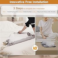 Vista 2 de Riel de cama para niños pequeños, rieles plegables de montaje rápido, protector de riel de cama ajustable en altura con base estable en forma de U