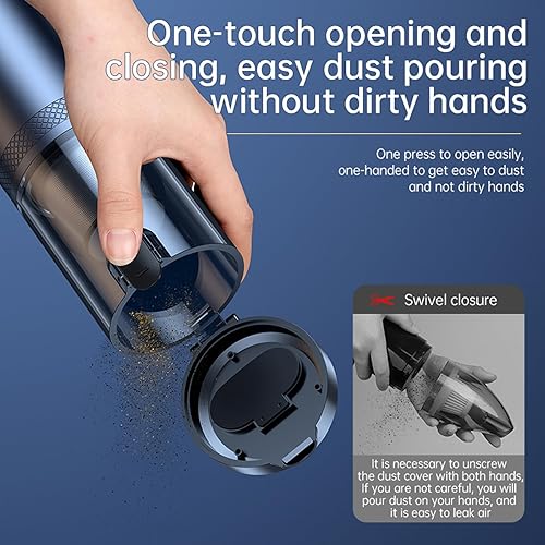 Miniatura 7 de Nueva aspiradora V-15 Pro para automóvil, potente soplador de aire 2 en 1 de 19,000 Pa - Filtros HEPA y de acero, inalámbrica y ligera, para el