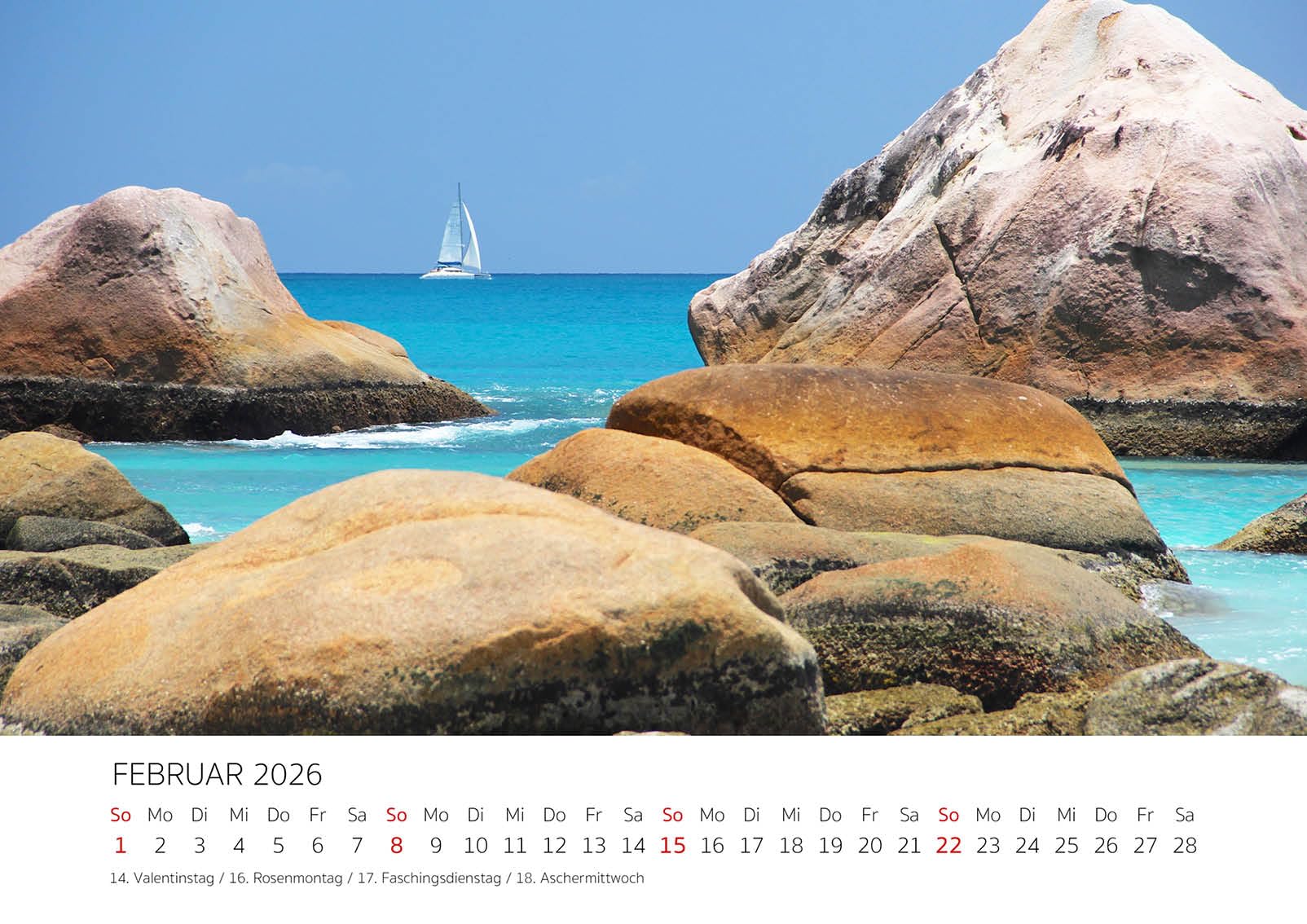 Edition Seidel Premium Kalender Faszination Seychellen 2026 Format DIN A3 Wandkalender Afrika Inseln Strand Meer Küste Palmen