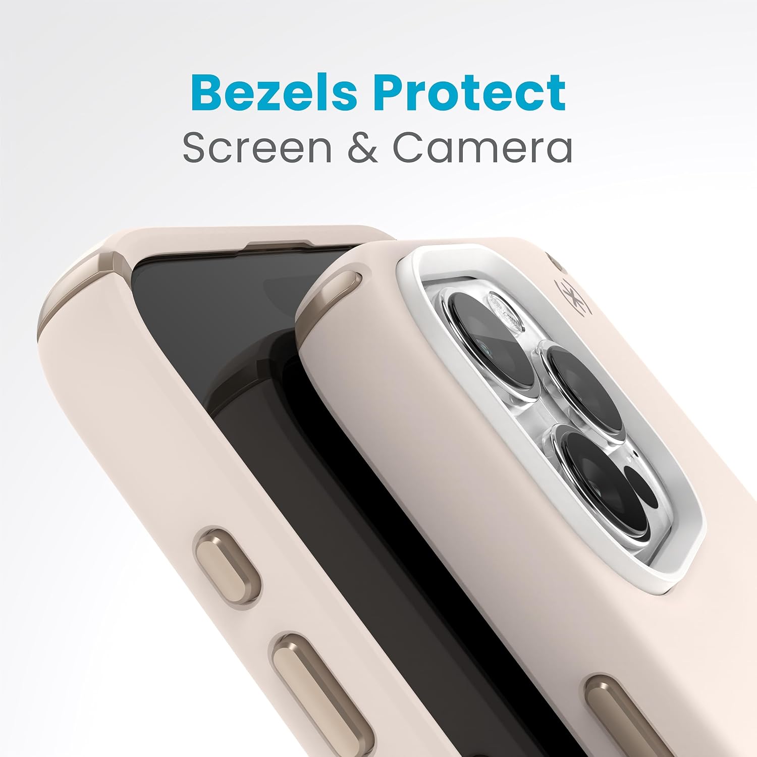 Speck iPhone 15 Pro Max Case - ClickLock No-Slip Interlock, Built for MagSafe, Drop Protection - Soft Touch 6.7 Inch Phone Case - Presidio2 Pro Bleached Bone/Heirloom Gold/Hazel Brown