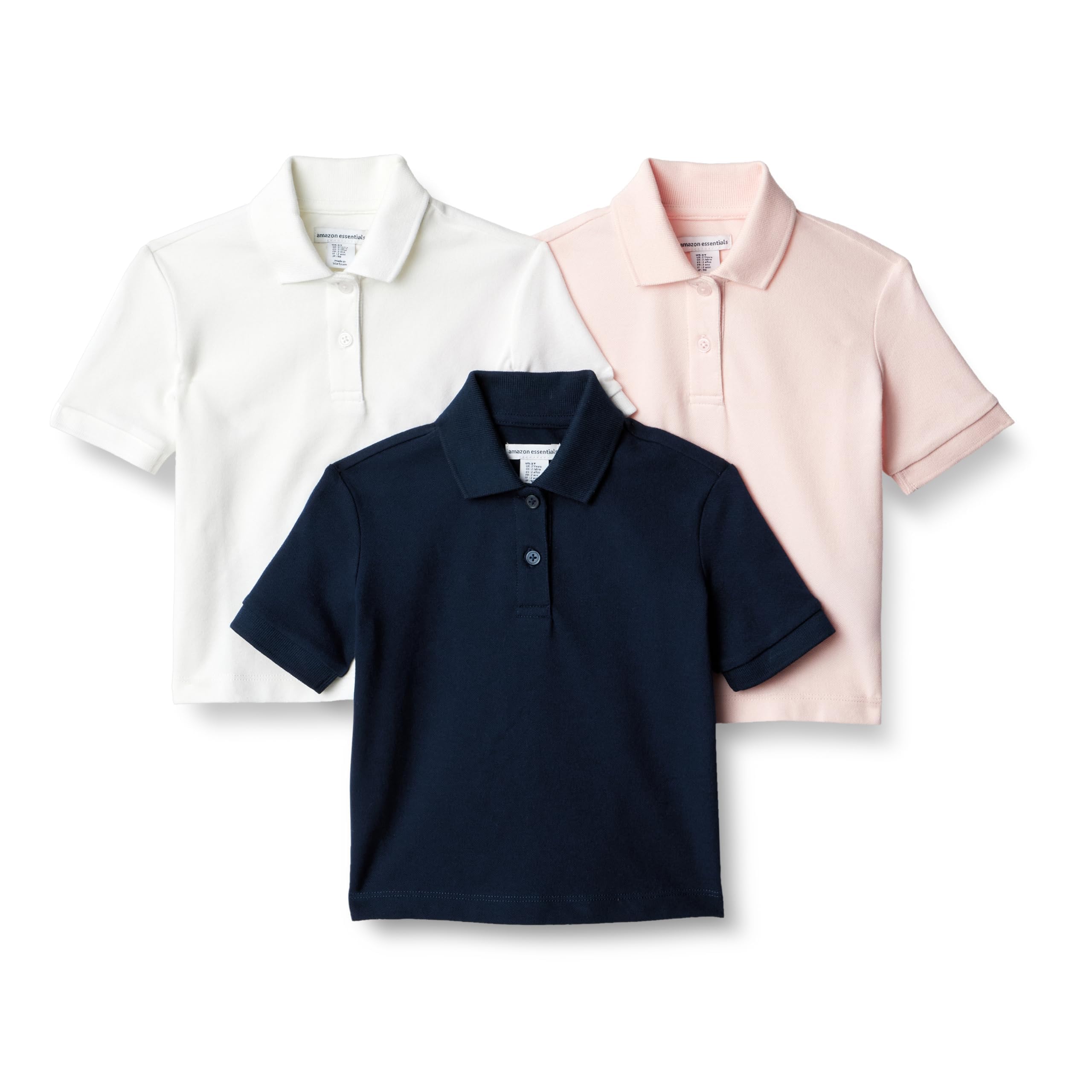 Amazon Essentials Toddler and Baby Girls' Cotton Spandex Polo Shirt