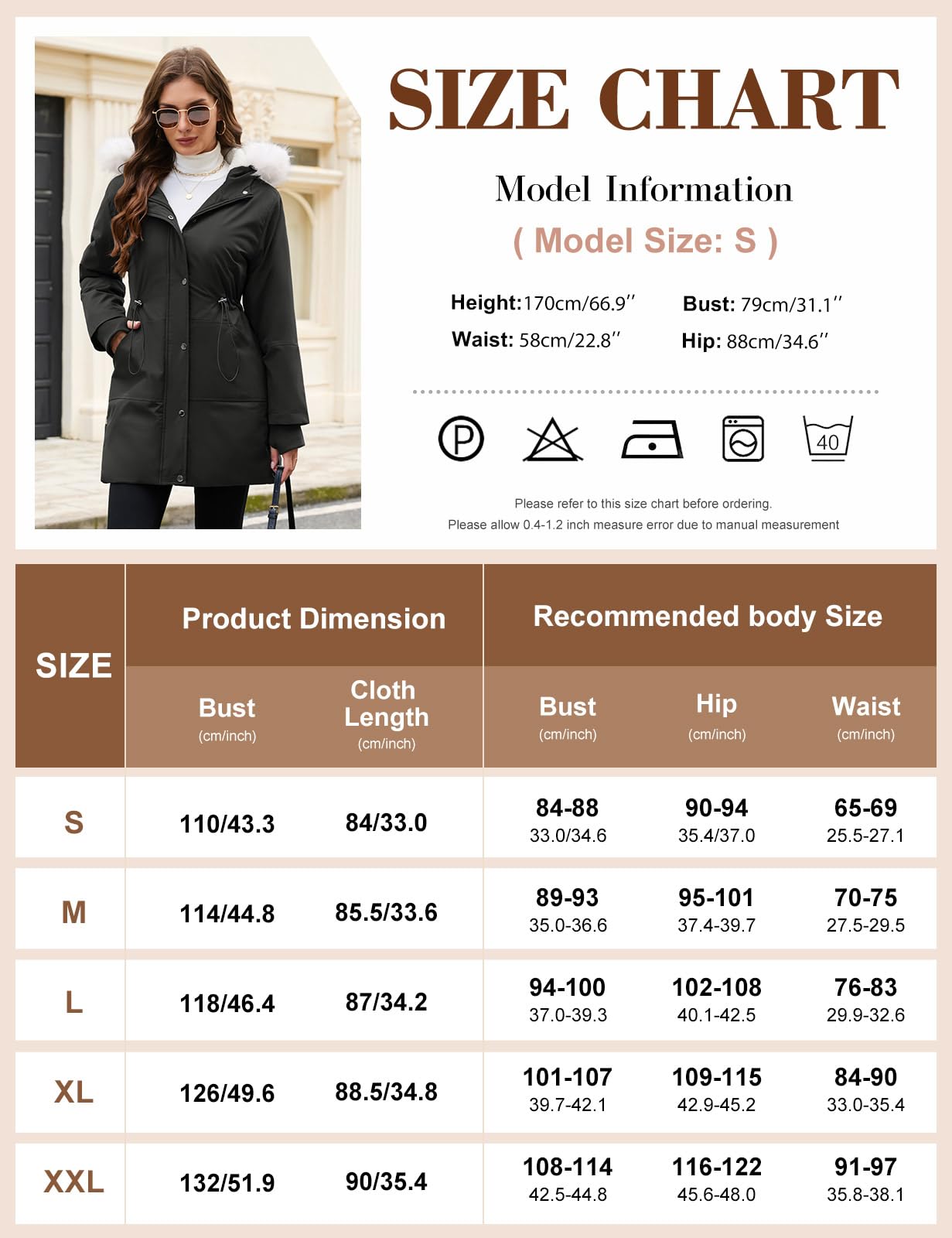 Manteau Femme Hiver Veste Polaire Femmes Manteaux Hiver Chic Blouson Parka Chaud Imperméable Outercoat avec Zippée Poches