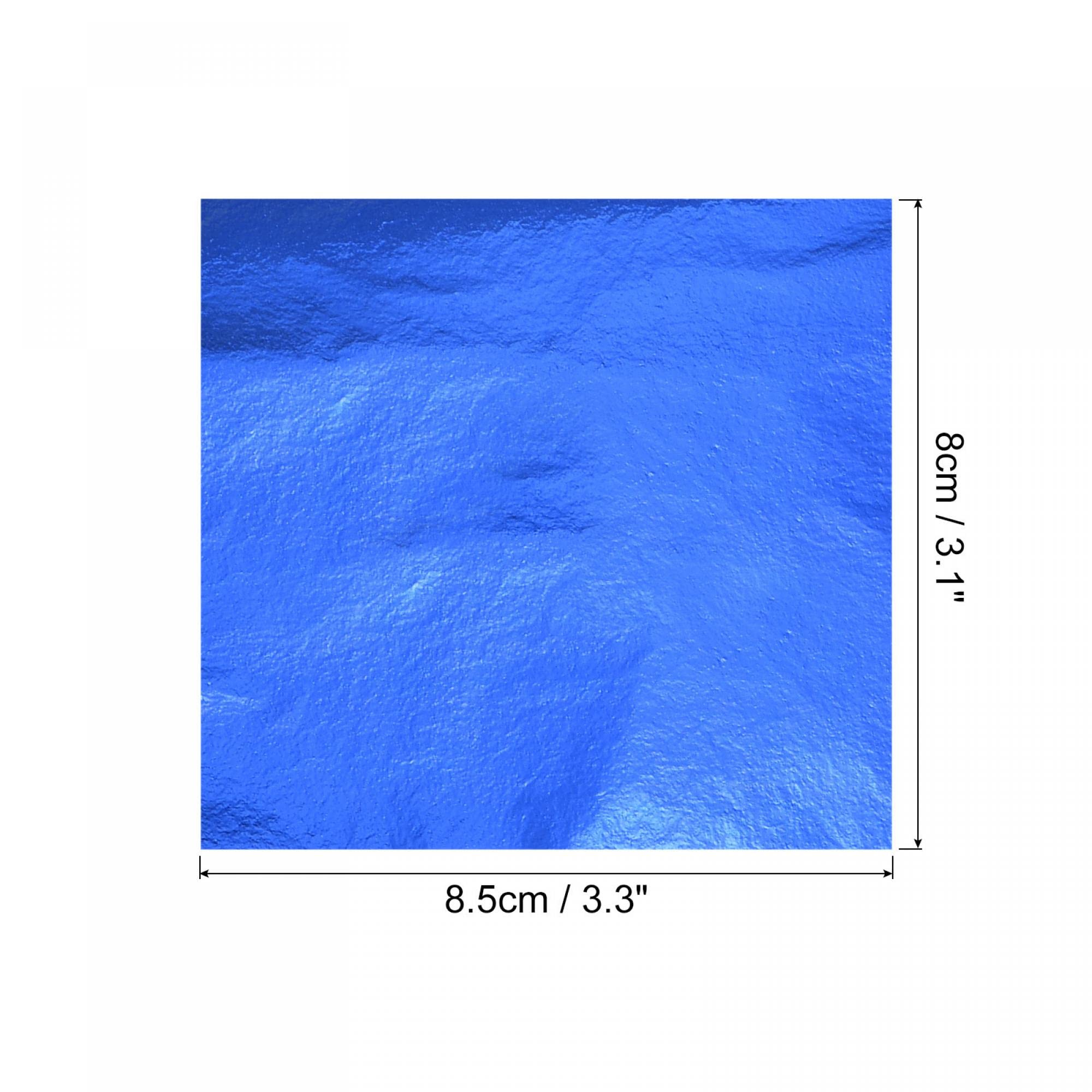 100 Fogli Di Lamina Metallizzata Blu 9x9 Cm Per Decorazioni Fai Da Te, Artigianato, Pittura E Resina, Lucidi E Non Ossidanti
