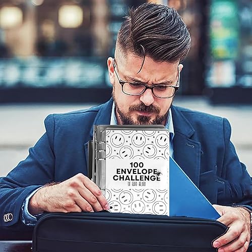 Miniatura 5 de Carpeta de desafío de 100 sobres, carpeta de ahorro con sobres de efectivo, carpeta de desafío de ahorro de 100 sobres, kit de desafío de ahorro de