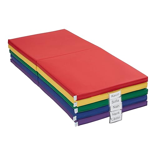 Miniatura 10 de ECR4Kids SoftZone - Alfombrillas plegables para descanso de arcoíris, muebles de aula, surtido, 5 piezas