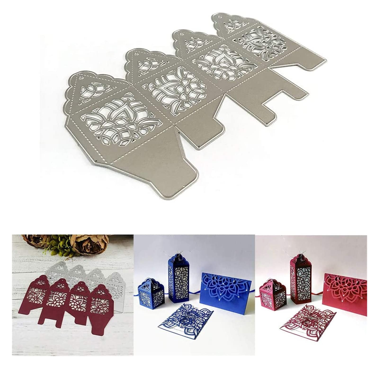 Plantillas de corte para álbumes de recortes, troqueles de corte nuevos, caja de farolillos, troqueles de corte de metal, plantilla de álbumes de recortes, sello de papel