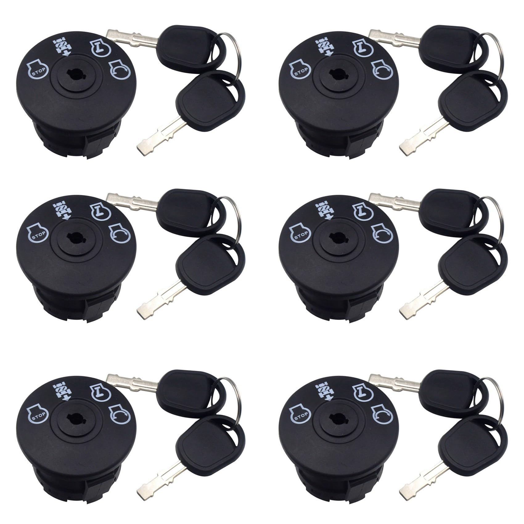 6X Interruptor de Encendido de 4 Posiciones con Llave para Cortacésped Tractor 193350 532193350