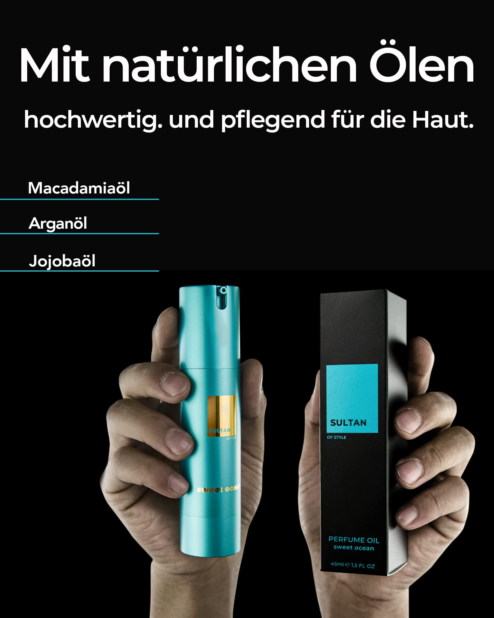 Sultan of Style Sweet Ocean Parfum Oil Herren Frischer Süßlicher Duft 100% Alkoholfrei Pflegende Ätherische Öle