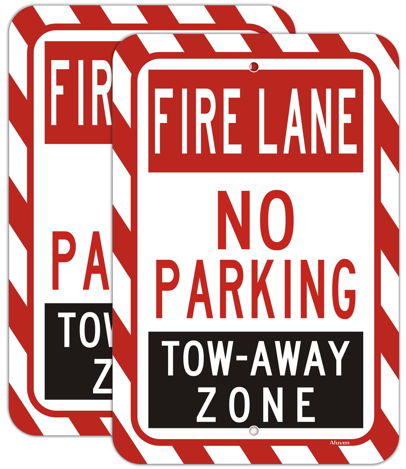 2 Pack No Parking Fire Lane Signs No Parking Tow Away Zone Sign 18"x12" Fire Lane Warning Sign Metal Reflective Rust Aluminum UV Protected Waterproof