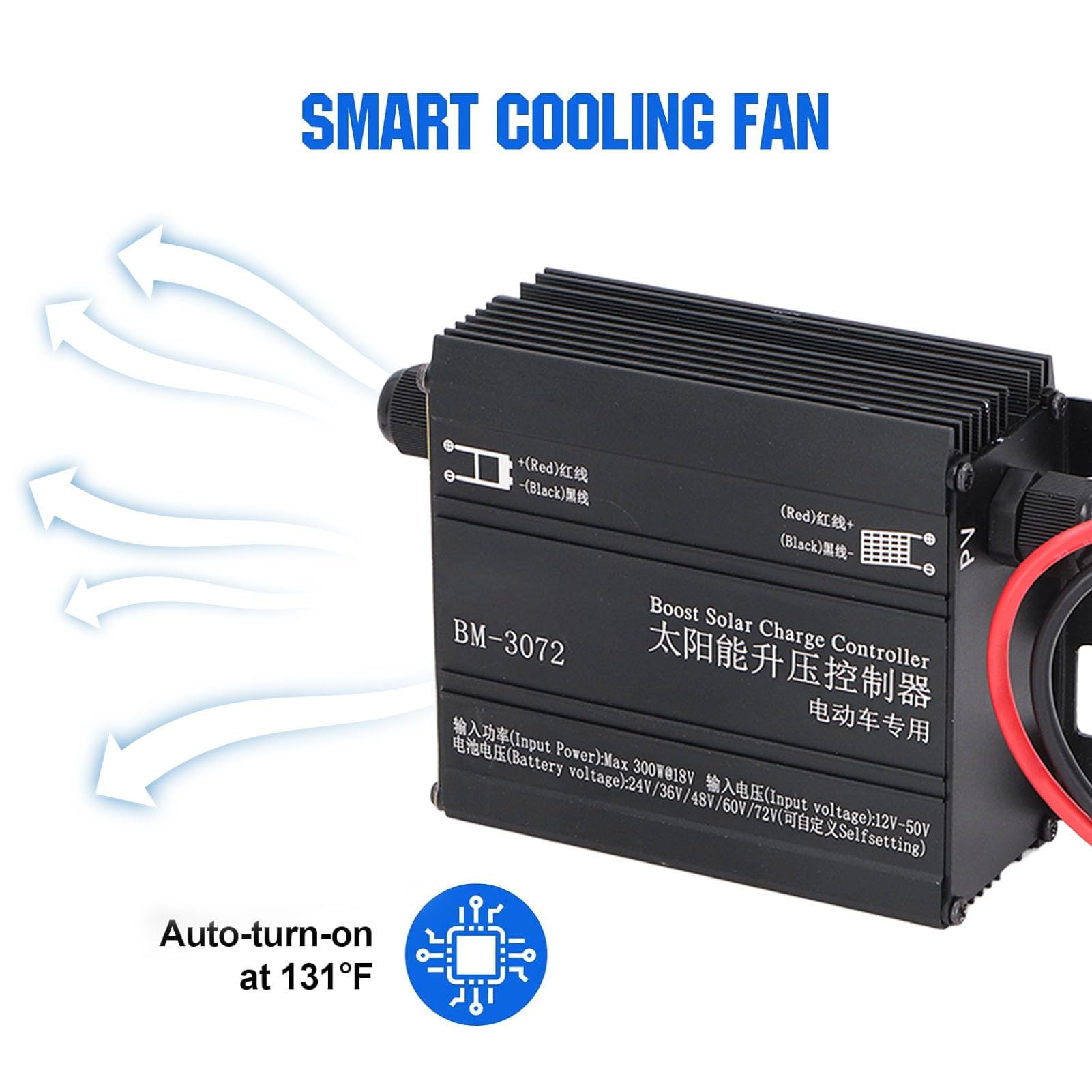 MPPT Boost Solarladeregler 16A 12V-50V 300W für mit Säuregel überflutete Batterien 24V 36V 48V 60V 72V