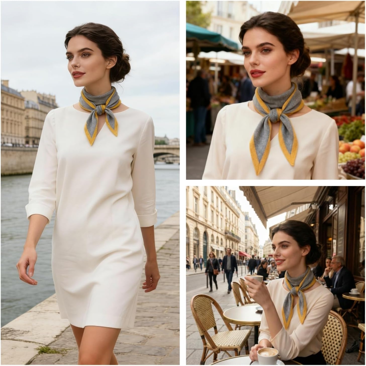 cashmere Knit Triangle Scarf for cashmere Women Head Scarf Neckerchief Aesthetic Accessories Streetwear Triangle Shawl - Image 3