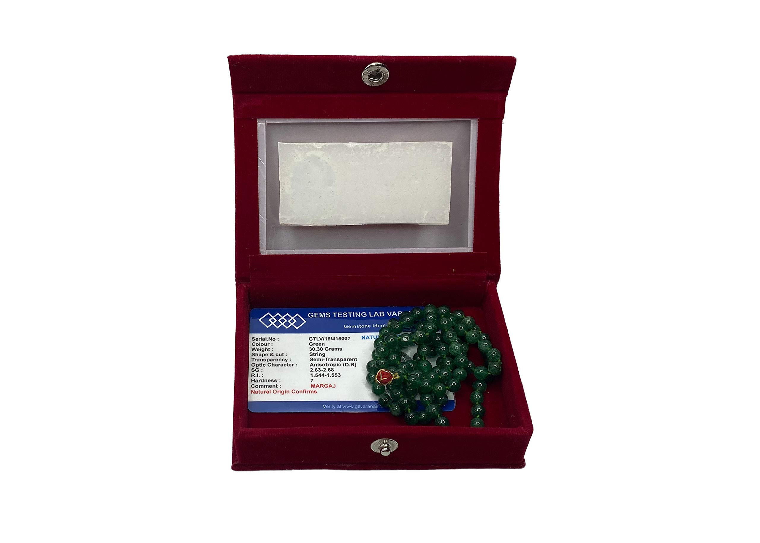 MAHANT JI 100% Natural and Original 108 + 1 Beads Margaj/Emerald or Panna Mala with Lab Certificate (Weight Between 29 Gm to 38 Gm) (B08PJ57Y8Y) Amazon Price History, Amazon Price Tracker