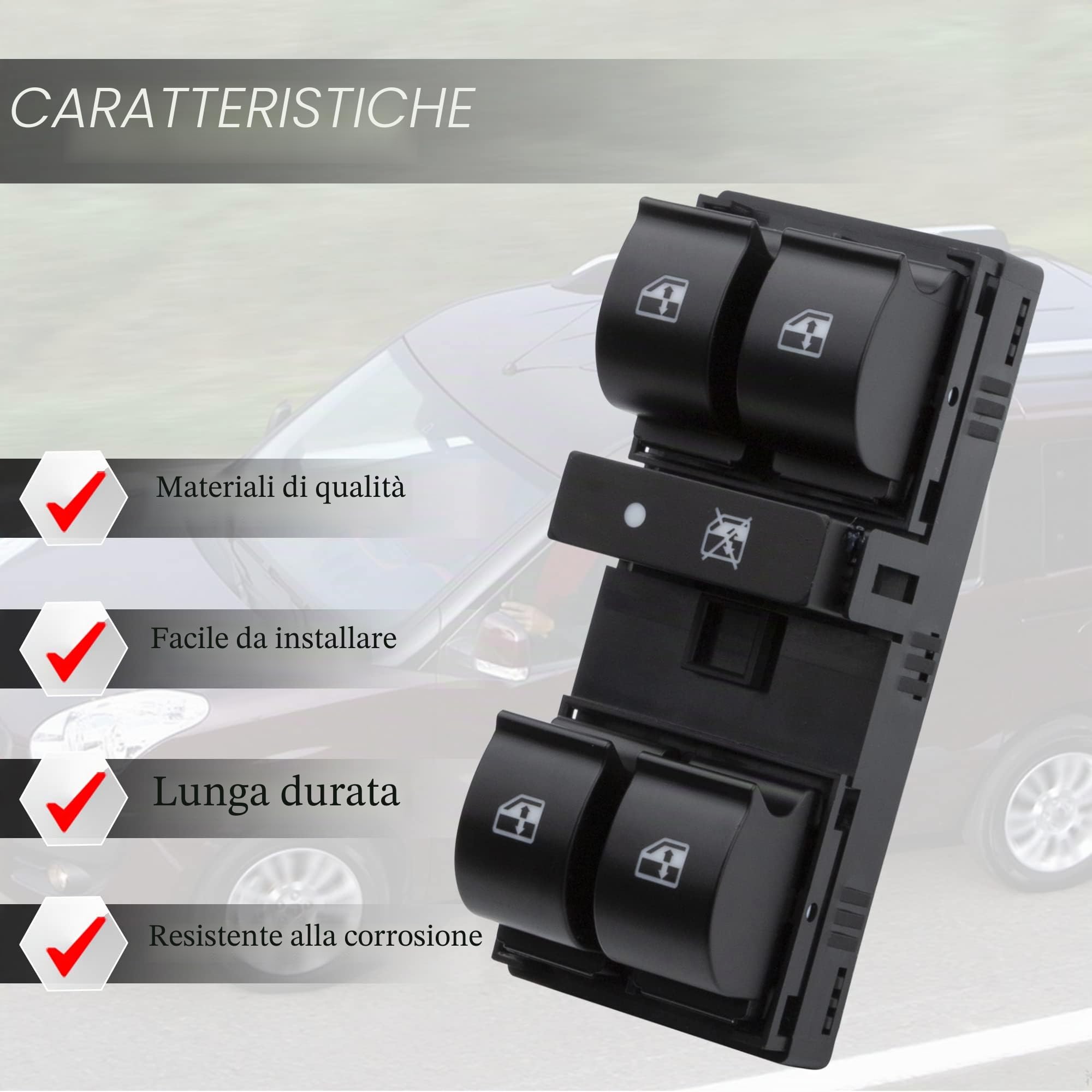 KASturbo Power interruttore alzacristalli elettrico per Fiat Doblo 2010-2022 73549868600