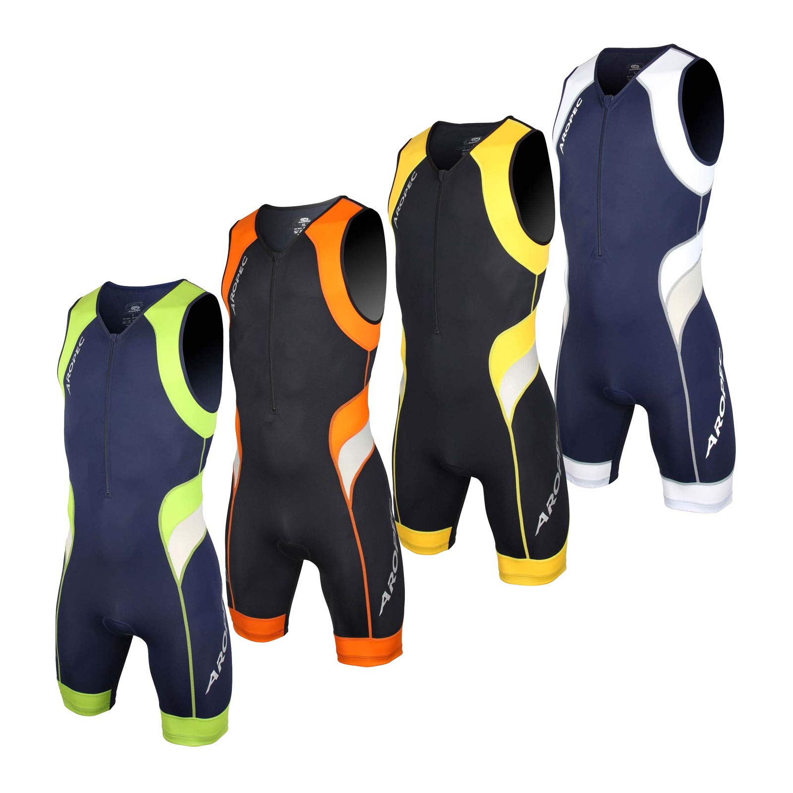 Aropec Ap-106M- Tuta da Triathlon, da Uomo, Arancione (Arancione)