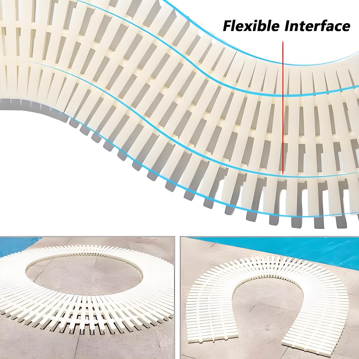 Generico Griglia di Troppo Pieno per Scarico Piscina in plastica ABS Flessibile e Resistente ai Raggi UV - Confezione da 2, Ideale per docce, vialetti, patii e Bordi Piscina, griglia di Scarico a Can