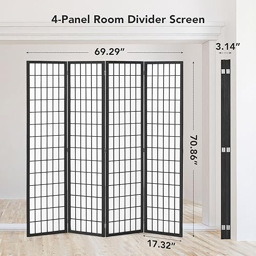 Miniatura 9 de Pantalla Shoji de pared divisora de habitación, pantalla plegable de privacidad de 6 paneles para separación de habitaciones, pantalla divisora de