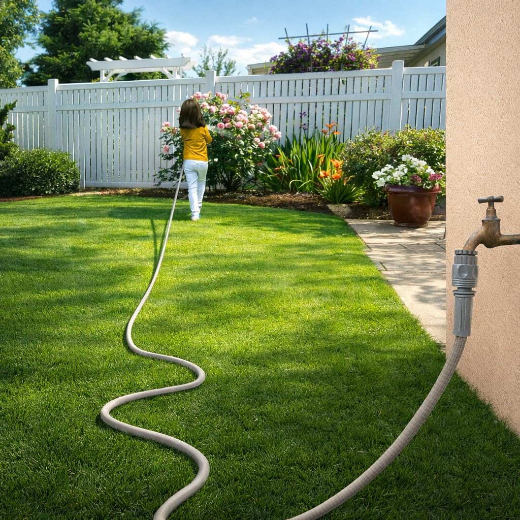 Jardibric - Tubo di irrigazione estensibile e retrattile - Pratico, leggero ed efficace per innaffiare giardino e piante - Lunghezza regolabile da (5 a 15 m)