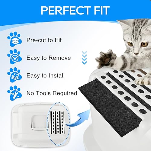 Miniatura 4 de Cunina 8 filtros de caja de arena para gatos compatibles con Van Ness CP7, filtros de control de olores de carbón activado de repuesto para cajas de