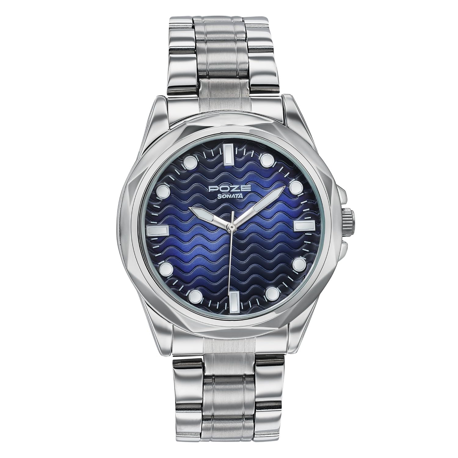 Sonata Poze 7 Analog Blue Dial Silver Sheet Metal Strap Watch for Men - SP70088SM01W-image-23