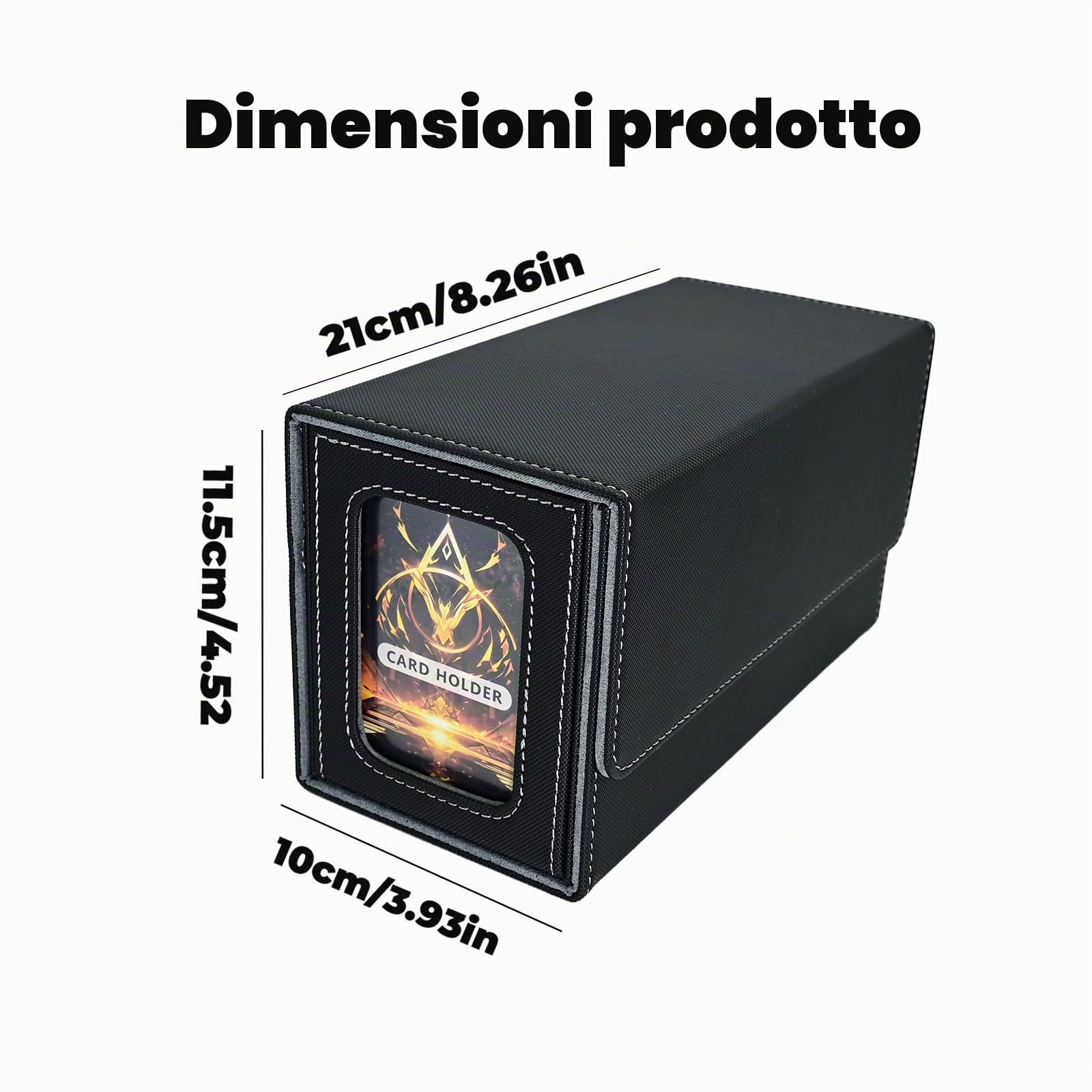 MTG Commander Deck Box Spazio per 200+ carte, scatola 3 in 1 con finestra, organizer magnetico per carte di credito, 4 divisori