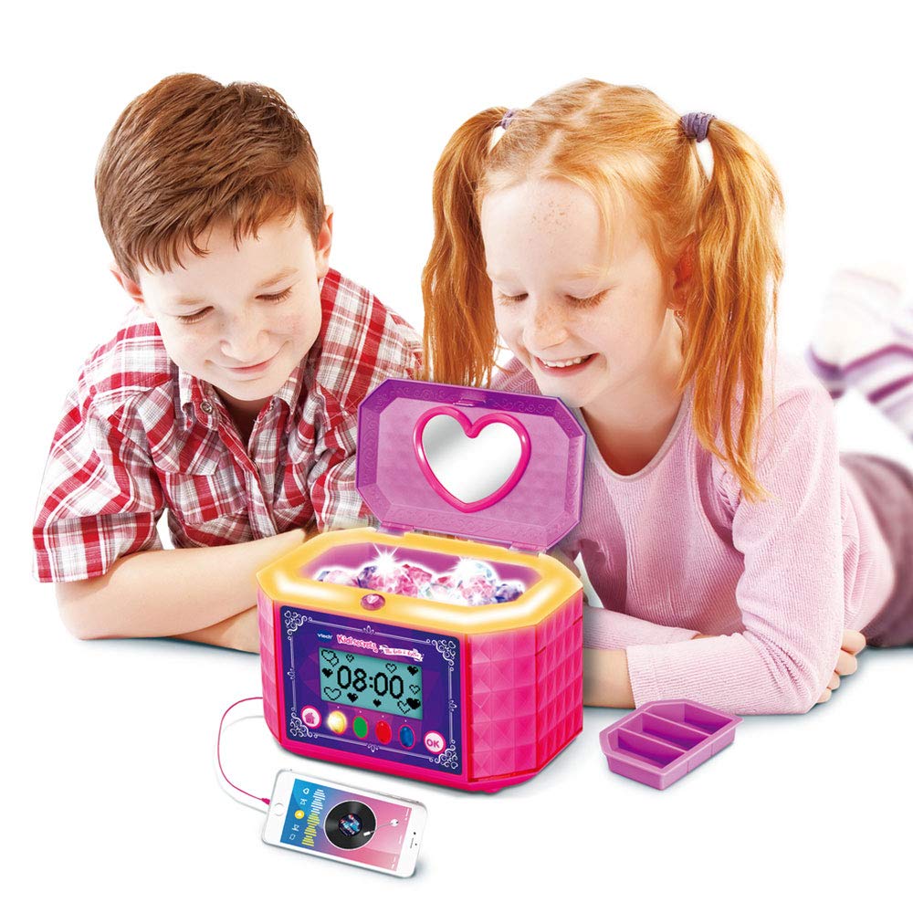 VTech - KidiSecrets, My Box portagioie rosa, cassaforte segreta 8 in 1 con codice, incinta, 9 giochi, giocattolo elettronico suoni e luci, regalo per bambini dai 4 anni ai 10 anni - contenuto in