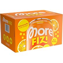 MORE Fizi Orange 330 ml Pack of 6 Fibre lime with 10 g fibre per can