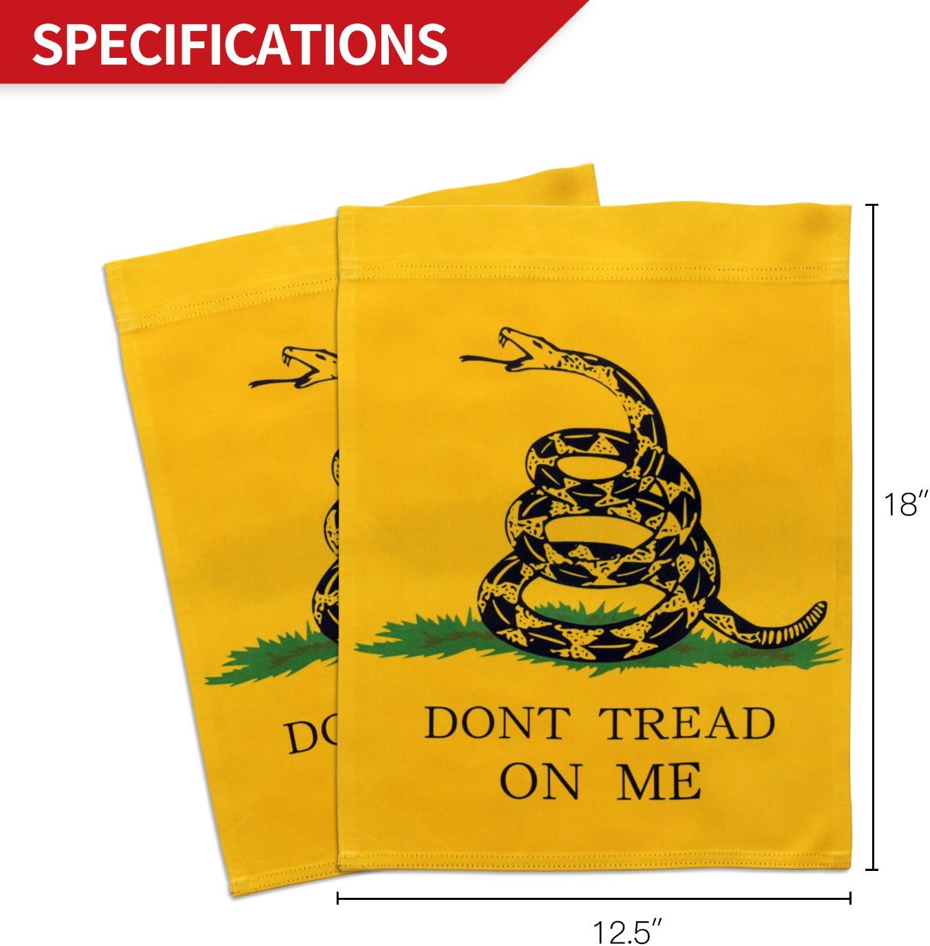 ANLEY Double Sided Premium Garden Flag, Dont Tread On Me Patriotic Garden Flags for Home Decor - Weather Resistant & Double Stitched Yard Flags - 18 x 12.5 Inch