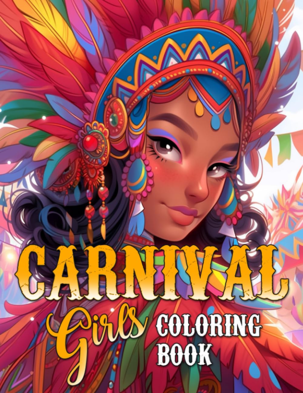 Carnival Girls Coloring Book: Beautiful Women Coloring Pages Featuring Festive Scenes for All Ages Stress Relief & Relaxation