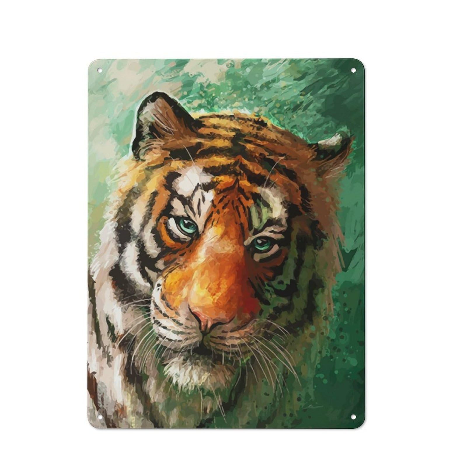 Junmoney Tiger Metal Wall Sign 40X30cm Featuring For Bar Or Restaurant, For Bar Decor Enthusiasts