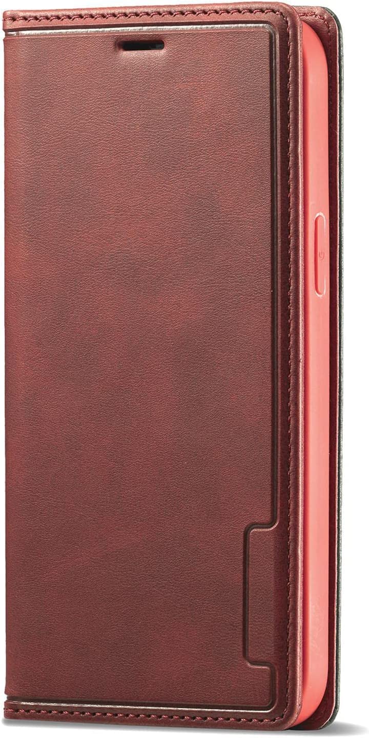 Étui pour iPhone 14 Pro Max avec porte-carte et support vidéo rouge