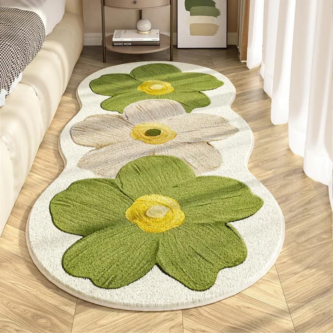 Tapis doux pour salon au motif floral pour créer un coin lecture cosy