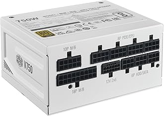 - Cooler Master V750 White SFX Gold ITX SFF Modular Power Supply, 750W 80Plus Gold, ATX 3.1 | 90° | PCIe 5.1, Designed Ready Nvidia RTX 5070 Ti | AMD RX 9070 XT, Customized Cable, 100mm|3.9", 10-Year