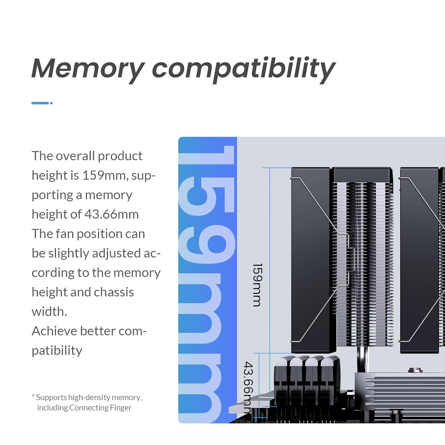 JONSBO CA80 Black Dual-Tower CPU Cooler,ARGB Mute Series air Cooling,CPU Fan H159mm,120mm PWM Fan Air Cooler,6 Copper Heat Pipes Radiator, AM5/AM4/ Intel LGA115X/1200/1700/1851,D-TDP 260W