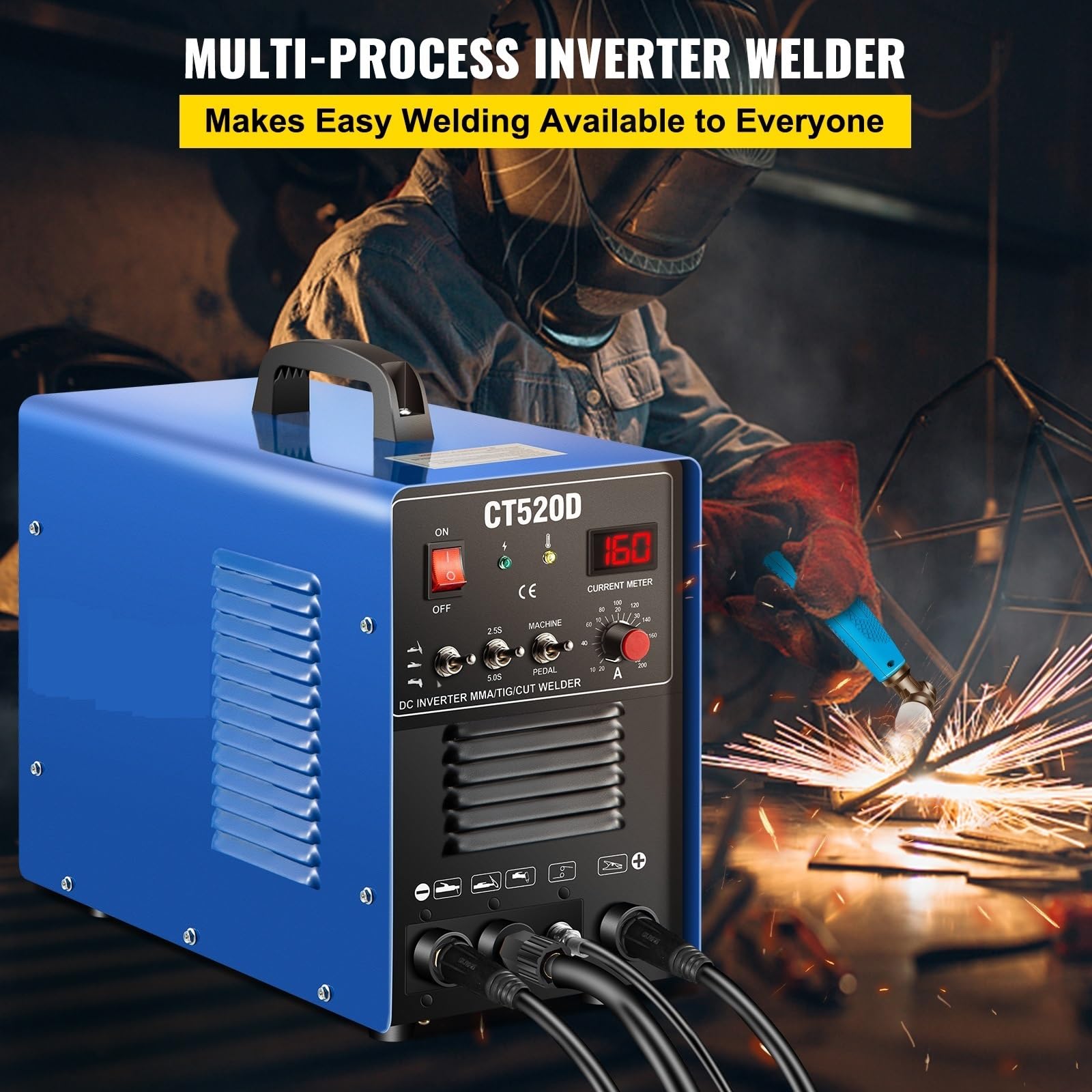 50A/200A CT520D przecinarka plazmowa 3w1 Combo falownik IGBT TIG/MMA/Stick Multi spawacz stalowo-żelazna spawarka aluminiowa
