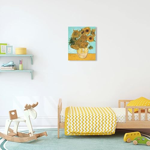 Miniatura 5 de Van Gogh - Lienzo decorativo para pared, diseño de doce girasoles, pintura al óleo, reproducción de cuadros, decoración de dormitorio, impresiones