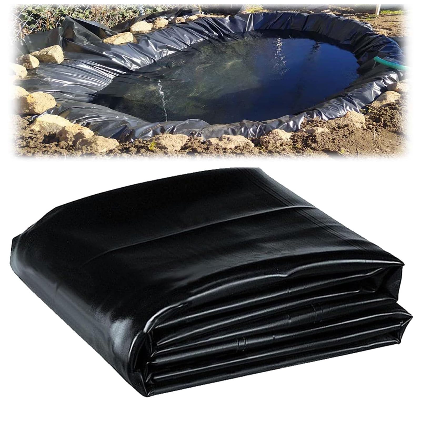 Telo Laghetto, HDPE Fodera Laghetto Flessibile Rivestimento per Laghetto