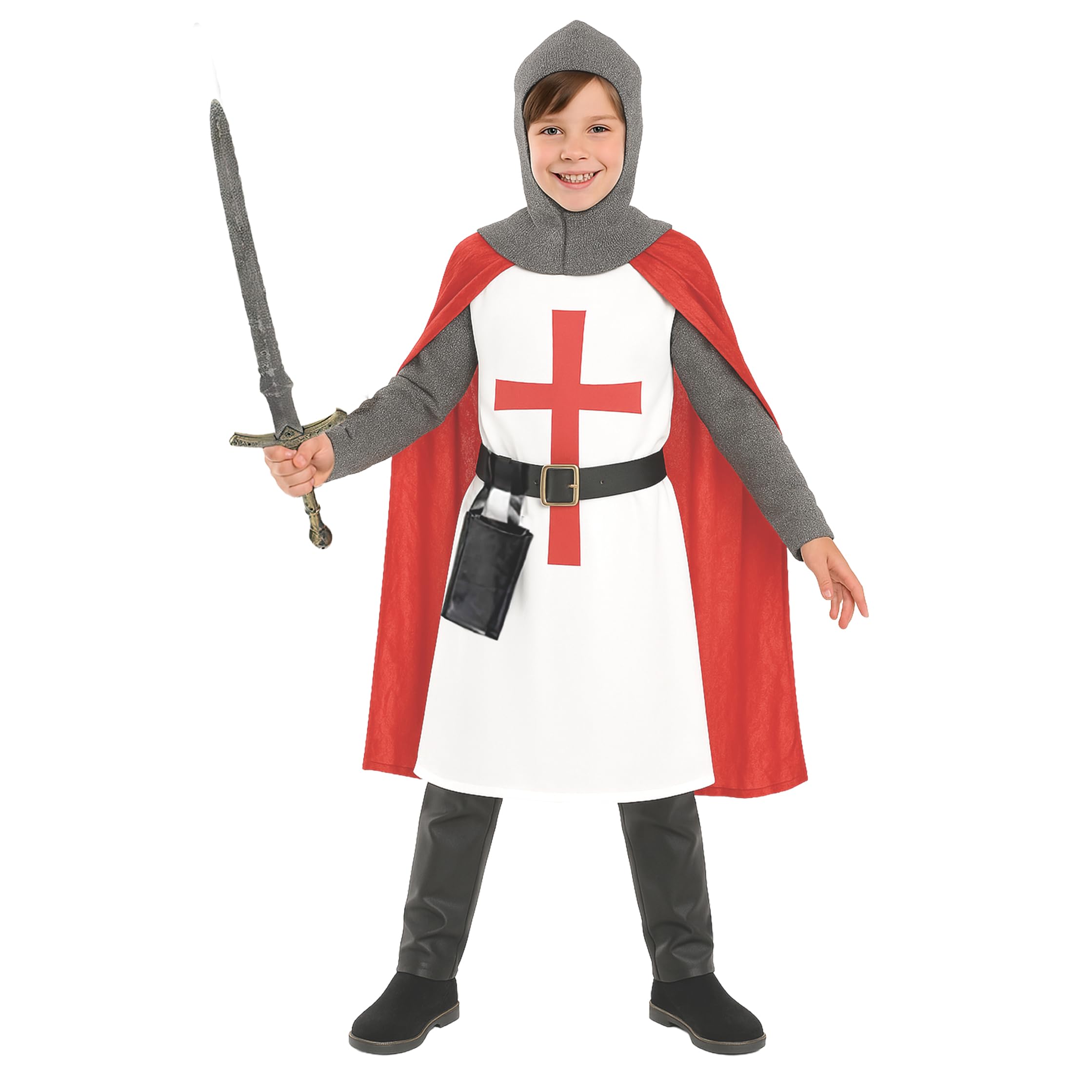 fun shack Crusader Costume Kids, Knight Costume Boys, Medieval Knight Costumes Boys, Book Characters Costumes for Kids