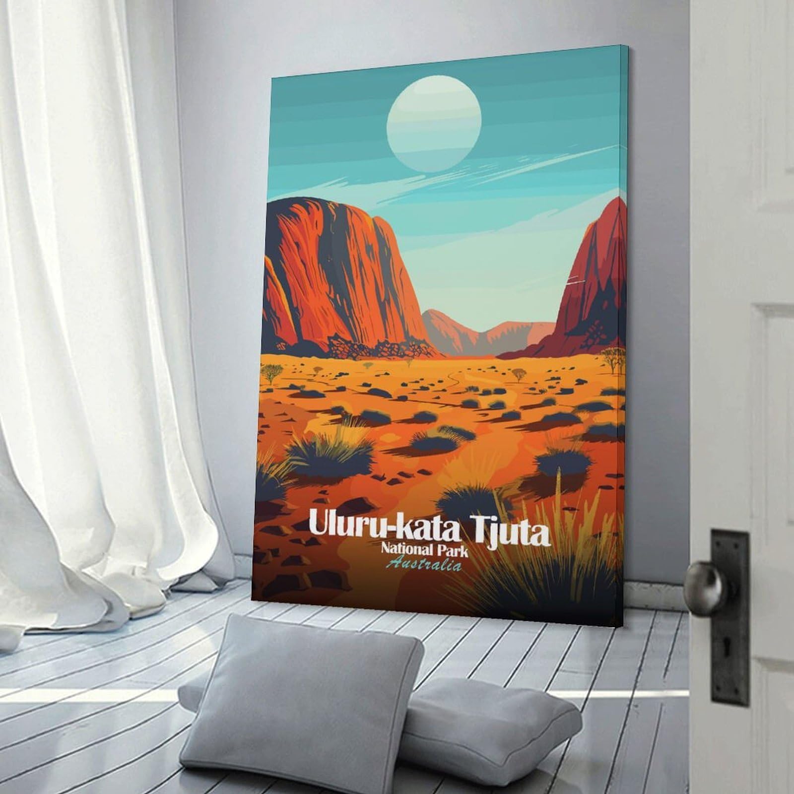 Junmoney Wall Picture Print Uluru-Kata Tjuta National Park Australia, 08x12inch(20x30cm), for Living Room, Bedroom Or Apartment Walls, A Home Accent with Warm Character