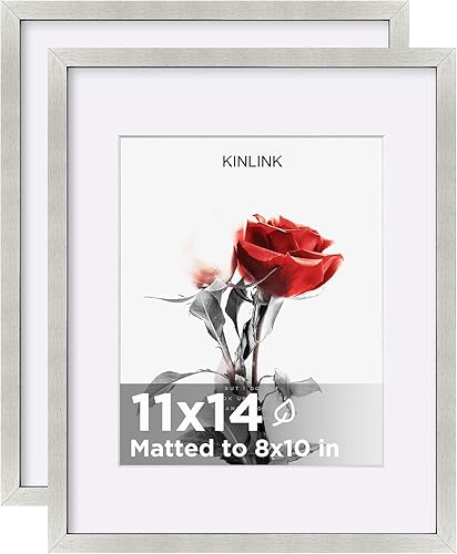 Miniatura 8 de KINLINK Portarretratos negros de 6 x 8 pulgadas, marcos de fotos con cristal real para fotos de 4 x 6 pulgadas con paspartú o 6 x 8 pulgadas sin
