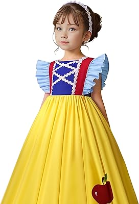 Maoluo Vintage Girl Snow White Princess Dress UP Kids Toddler Birthday Party Theme Cosplay Halloween Costume
