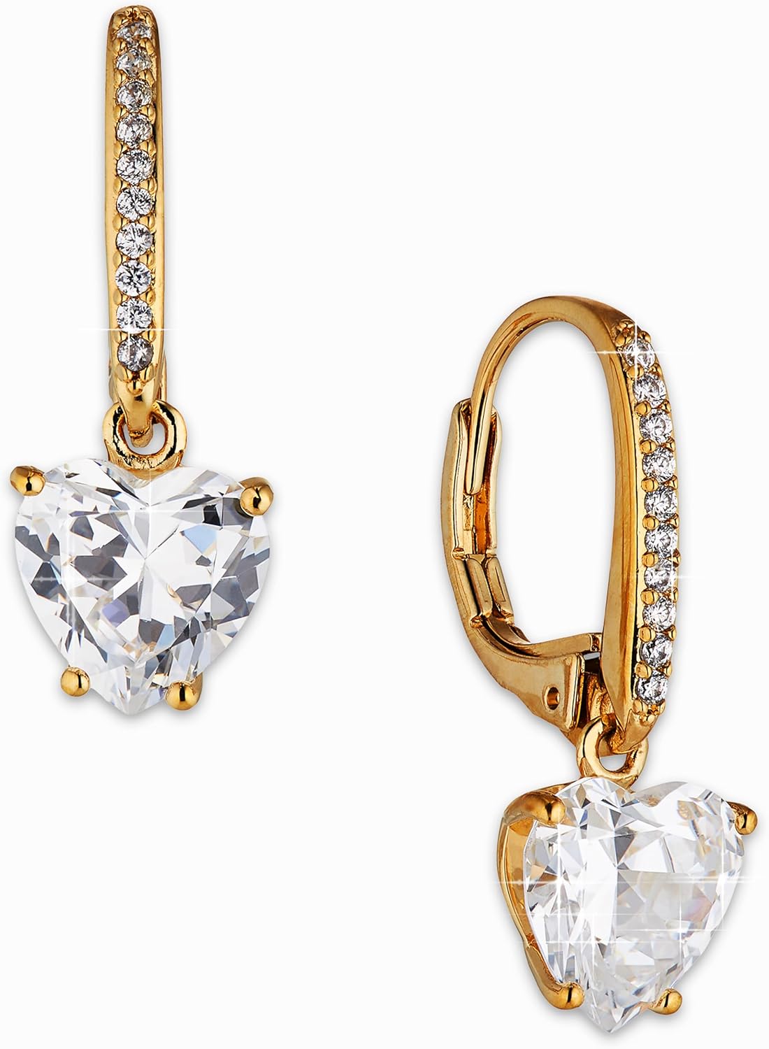 Nadri Leverback Earrings for Women - Exquisite Drop Earrings For Women, Large Cushion Cut Cubic Zirconia Womens Earrings