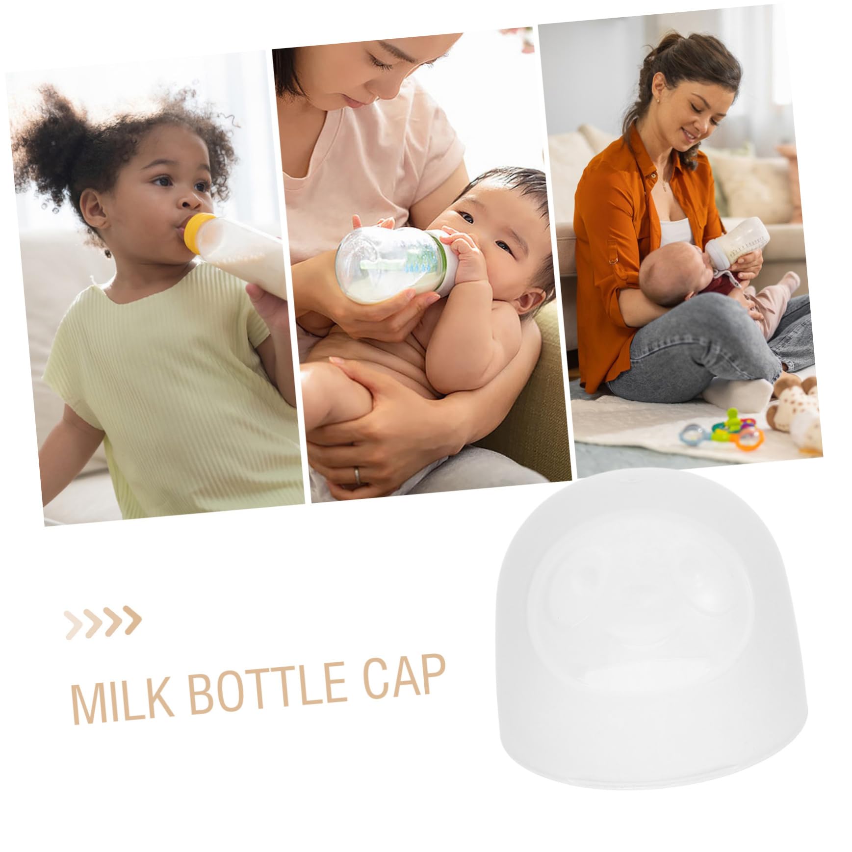 ifundom Tappi Per Bottiglie Per Latte a Di Perdite in Plastica Riutilizzabili Copri Bottiglie Trasparenti a Bocca Larga Protezione Igienica Per Uso Domestico e Viaggio Set Da 3 Pezzi