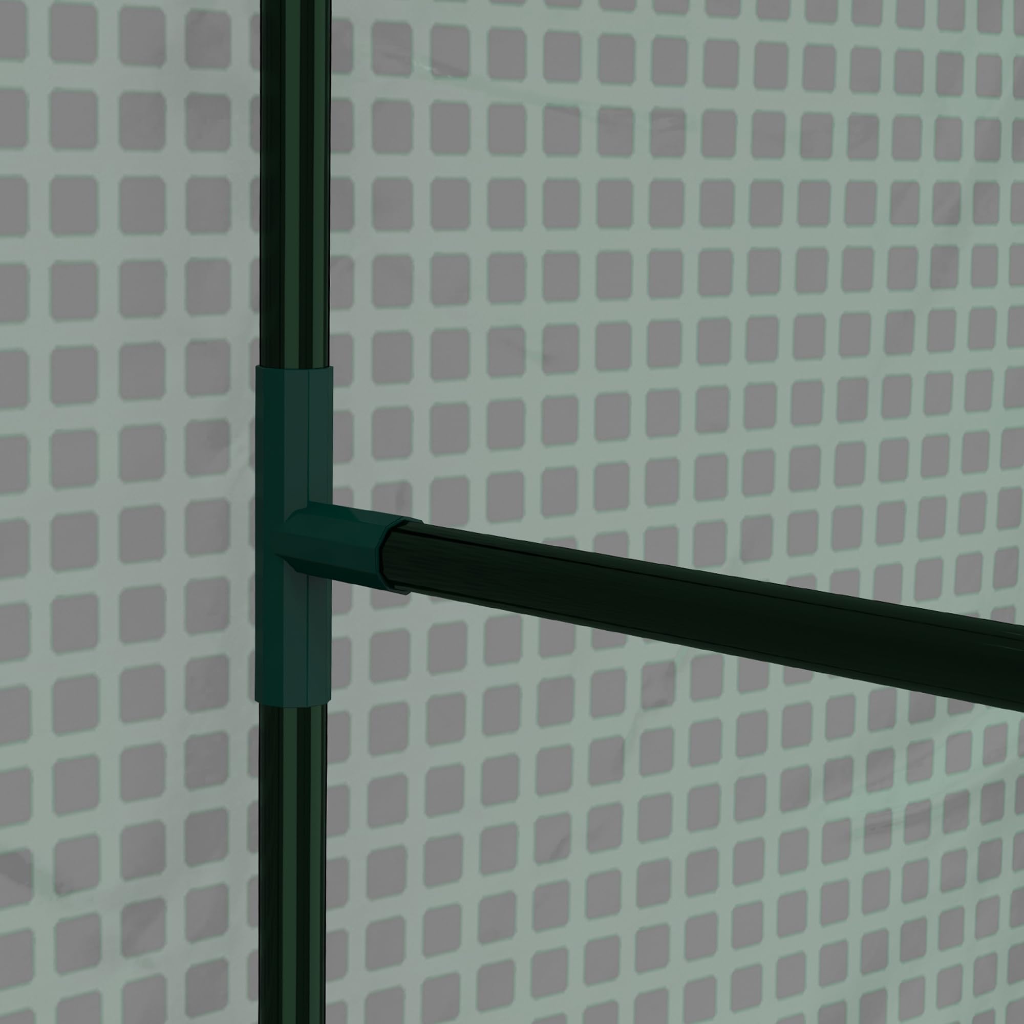 Outsunny Szklarnia z folii siatkowej PE, zwijane drzwi, 100 x 80 x 150 cm, zielona | Zimowa szklarnia foliowa ze stali, szklarnia na balkon, do ogrodu, szklarni na pomidory, pomidory, kwiaty