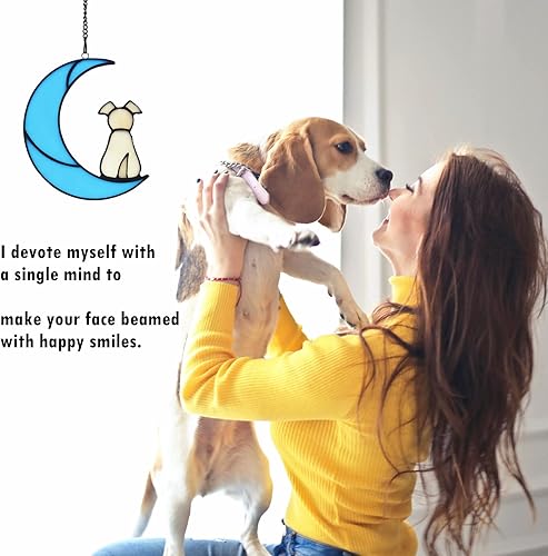 Miniatura 9 de Lcensp Atrapasoles blancos para colgar en la ventana, atrapasoles de perro con alas de ángel para ventana, atrapasoles para ventanas interiores,