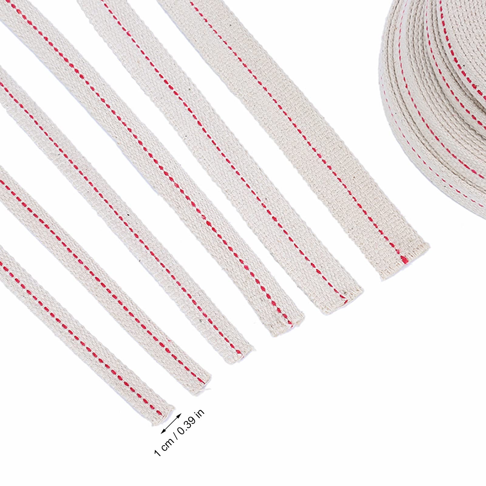 Płaski bawełniany knot do lamp naftowych rolka 10 mm szerokość latarnia naftowa zamiennik knota antyczna płynna lampa parafinowa pleciona konstrukcja Kolor: 1 cm szerokość