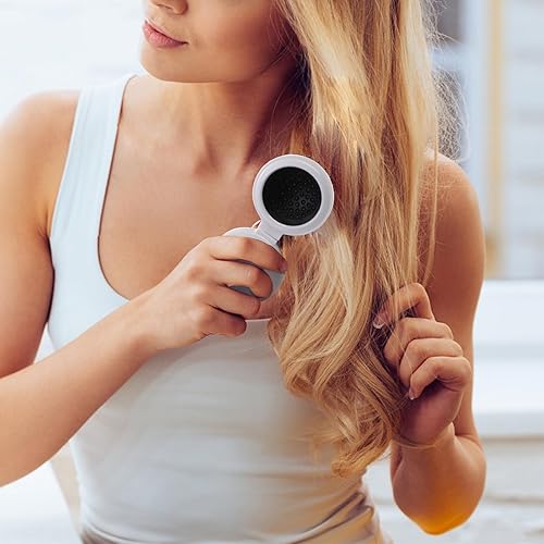 Miniatura 6 de Lawei Cepillos de viaje plegables con espejo – Cepillo de bolsillo portátil redondo, mini peine de masaje de pelo compacto para bolso, colorido para