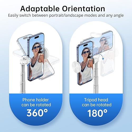 Vista 27 de SYNCWIRE Trípode de teléfono Selfie Stick de 55 pulgadas para iPhone, palo selfie de aluminio extensible todo en uno con control remoto, trípode